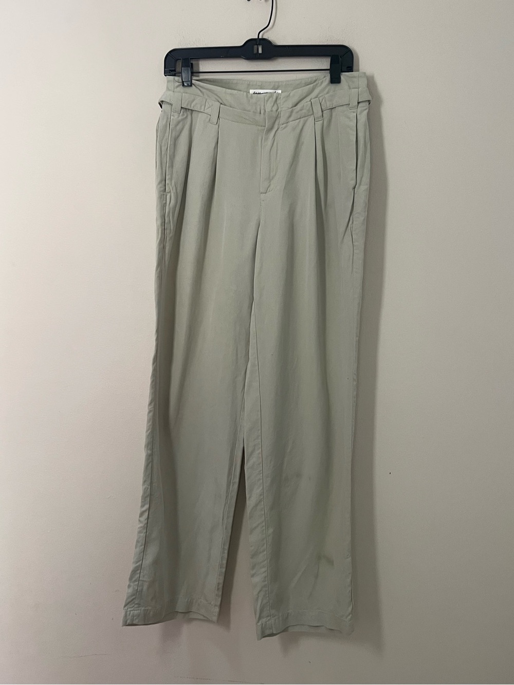 Free People Men's Pleated Straight-Leg Chinos in Sage